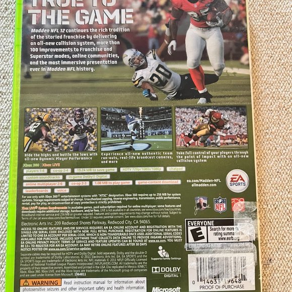Madden NFL 12 Xbox 360 - Complete CIB - Picture 2 of 4